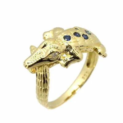 £400.56 • Buy Sapphire Diamond 0.02ct Ring 18K YG Yellow Gold Size6.25-6.5(US) 90181022