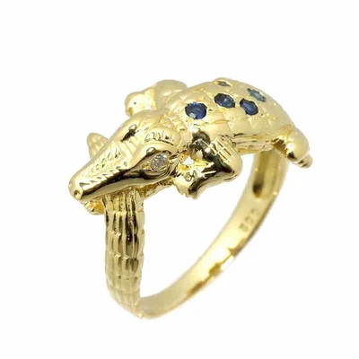 £400.56 • Buy Sapphire Diamond 0.02ct Ring 18K YG Yellow Gold Size6.25-6.5(US) 90181022