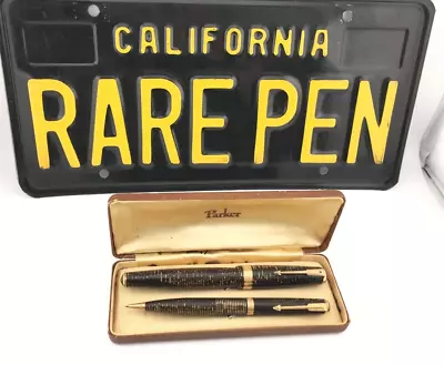 Vintage Parker Vacumatic SENIOR MAXIMA DJ Fountain Pen Pencil Set 14K Med Nib • $599