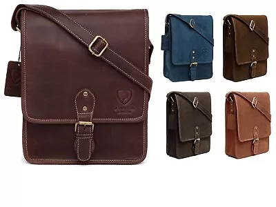 Mens Leather Shoulder Bag Designer Ladies Cross Body Work Messenger College Case • £29.03