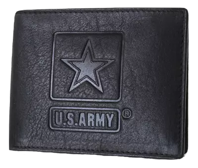 U.S. Armed Forces RFID Men's Genuine Leather Wallets Army Navy Marines Air Force • $21.99