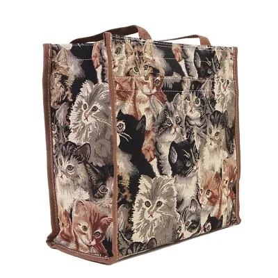 Cat Shopper Shoulder Bag Signare Tapestry Ladies Women Shopping Travel Present • £24.99