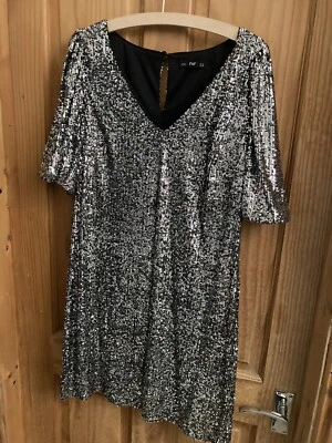 £6 • Buy Sequin Dress Silver BNWT Size 12