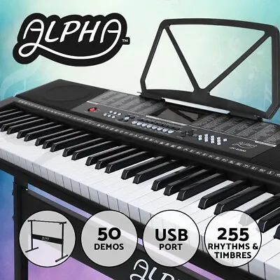 Alpha 61 Keys Digital Piano Keyboard Electronic Electric Keyboards & Stand • $125.95