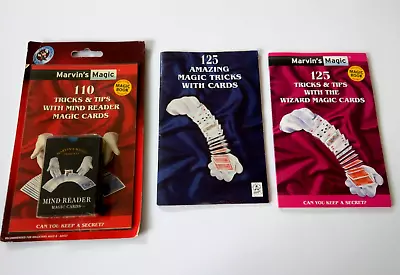 JOB LOT BUNDLE Of CARD MAGIC TRICK BOOKS - With Deck Of Mind Reading Cards • $2.48