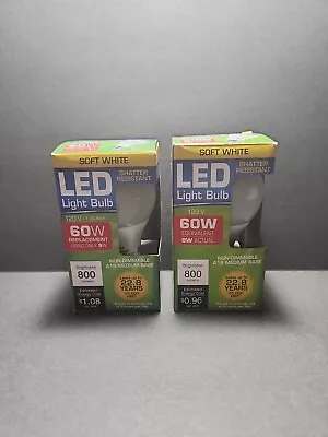LED Light Bulb 60w Soft White 2 Pack (2) 800 Lumens 120 V • $6.88