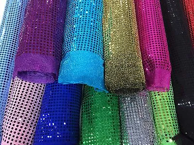 £0.99 • Buy SEQUIN FABRIC 6MM ROUND Dress Sparkly Fancy Dress Costumes Material Shiny 112CM