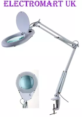 60 Cool White Led Illuminated Magnifier Desk Table Lamp Light Glass • £69.90