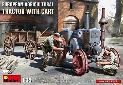 Miniart 1/35 European Agricultural Tractor With Cart • $58.99