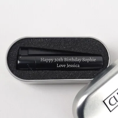 £9.55 • Buy Personalised Lighter Jet Engraved Metal Black Clipper Birthday Christmas Gifts