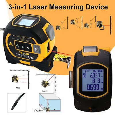 3-in-1 Laser Tape Measure Long-Distance 131 Ft Measuring Pythagorean Mode • $30.99