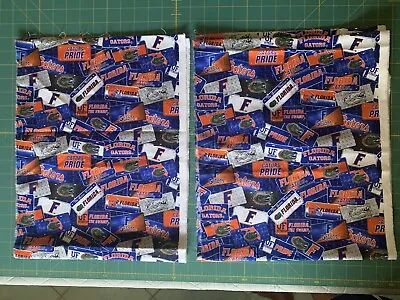 UNIVERSITY OF FLORIDA FL GATORS Fabric 100% Cotton Quilt  2 Pieces 62  X 12  Ea • $2.99