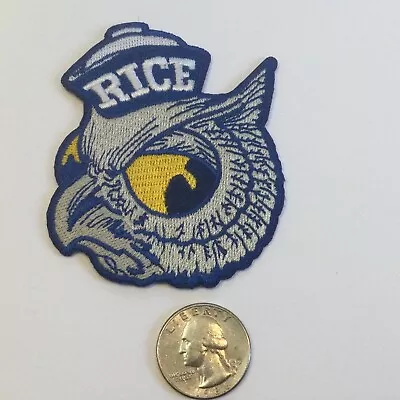 $6.89 • Buy RICE UNIVERSITY RICE OWLS VINTAGE VINTAGE EMBROIDERED IRON ON PATCH 3  X 2.5”