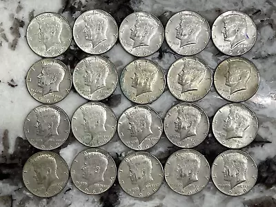 1968 D KENNEDY SILVER HALF DOLLAR $10.00 ROLL Of (20) AU/BU 40% Silver • $99.96