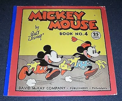 Mickey Mouse Book No. 4 By Walt Disney - 1934 Rare Great Condition. David McKay • $366.49