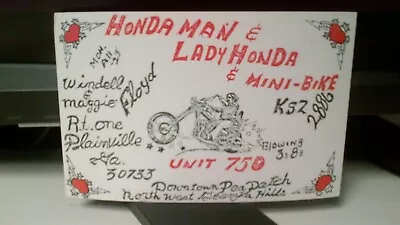 CB Radio QSL Postcard Chopper Motorcycle Comic Floyd 1970s Plainville Georgia • $9.81