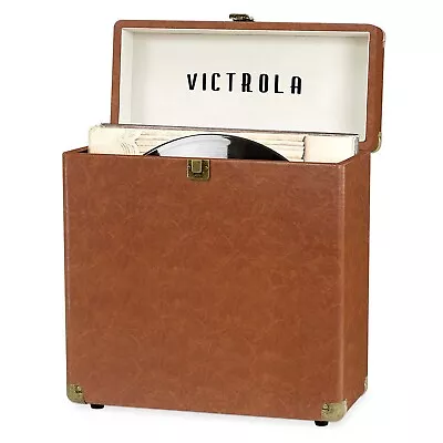 NEW Beautiful Victrola Collector Vinyl Record Storage Case Brown • $43.95