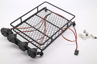 RC 1:10 Roof Luggage Rack LED Light Bar Wrangler Tamiya CC01 SCX10 Axial 513B • £8.39