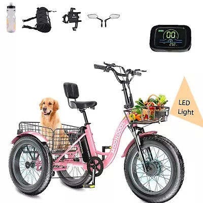 20  X 4.0  Fat Tire Electric Trike 500W 7 Speed Motorized Trike Tricycle • $1345.99