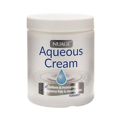 Aqueous Cream 500 Ml NUAGE Skin Fragrance & Lanolin Free Soften & Moisturises • £6.29