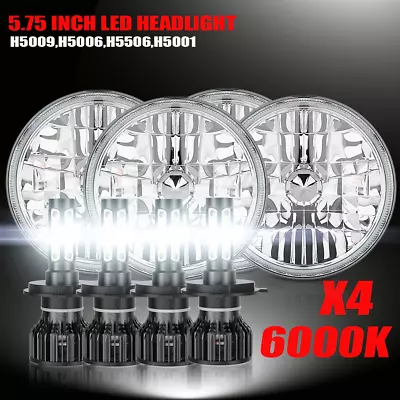 4PCS 5 3/4  5.75 Inch LED Headlights HI/LO Beam For GMC K15 C15 C1500 Pickup • $135.99