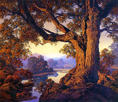 Maxfield Parrish Riverbank Autumn 22x30 Hand Numbered Edition Art Deco Print • $120