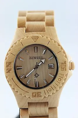 BEWELL Wooden Watch Date Maple Natural 42mm A-Ware Top Gift Women's Watch Men's Watch  • $68.06