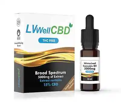 CBD Oil LVWell CBD THC Free Broad Spectrum 500mg 1000mg 2000mg 3000mg 5000mg • £10