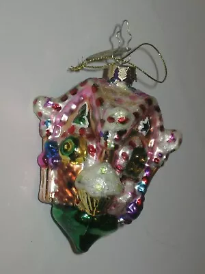 Mark Klaus Blown Glass 2003 Christmas Birdhouse Ornament Holiday Decor • $5.95