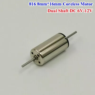 8mm Micro Coreless Motor Dual Shaft DC 6V-12V High Speed Rail Train HO Slot Car • £3.85