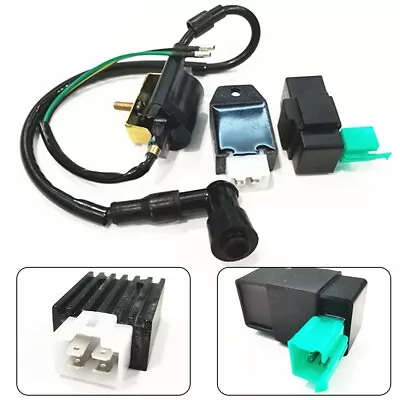 Motorcycle Ignition Coil Plug CDI Box Rectifier Regulator Kits Scooter Bike 1Set • $23.08