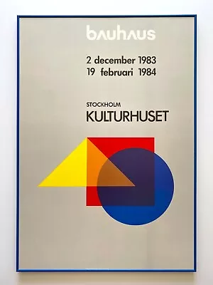 Bauhaus Rare 1983 Modernist Lithograph Print Framed Lrg Stockholm Exhbt Poster • $5400