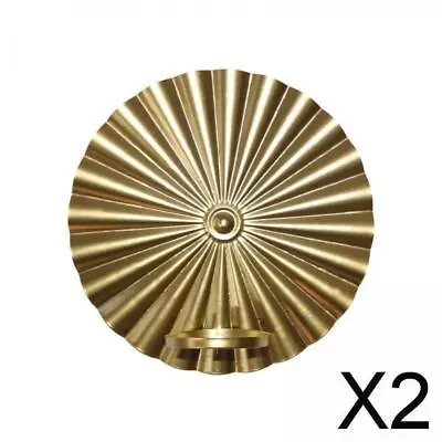 2x Wall Mounted Metal Candle Sconces Holders Wall Sconce Candle Holder Gold • £10.91
