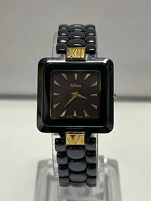 H. STERN Unique Unisex 18K Gold/Blue Sapphire Square Case Watch- $12K APR W/COA! • $2495