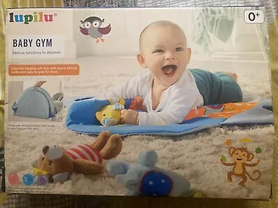 Boys Blue Lupilu Baby Gym Playmat With Rattle Crinkle Foil And Squeaker Toys  • £4.99