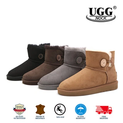 UGG Boots Womens Mens Classic Button Mini Water Resistant Australian Sheepskin • $57.59