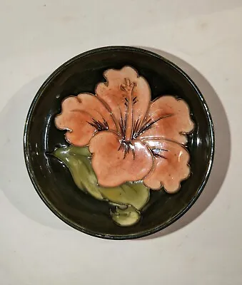 Moorcroft Pink Hibiscus Pedestal Green Bowl 4 1/2 Inch  • $15.95