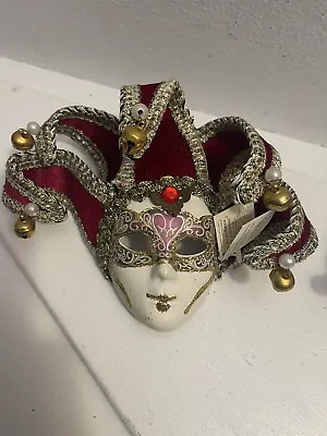 VTG RED La Maschera Del Galeone- Venetian Mask - Made In Venice Italy • $29.99