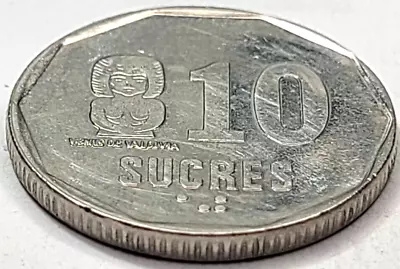 1988 Ecuador 10 Sucres Coin (ONLY 1 MILLION MINTED) KM# 92.1 US SELLER • $1.50