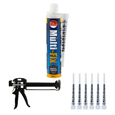 £6.35 • Buy Timco Multi-Fix Polyester Resin 300ml INC Nozzle CHEMICAL ANCHOR RESIN CONCRETE