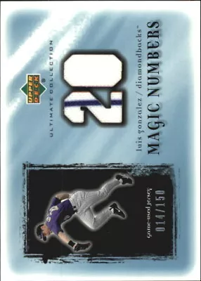 2001 Ultimate Collection Magic Numbers Game Jersey Baseball Card #MNLG Gonzalez • $6