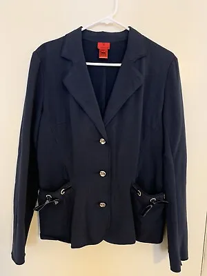 $12.99 • Buy V Cristina Women’s Size Large Blue Lightweight Jacket Beaded Big Buttons Soft