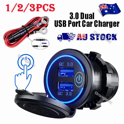 Car Charger Socket Accessories Dual USB Quick Charge QC 3.0 Outlet Waterproof • $39.92