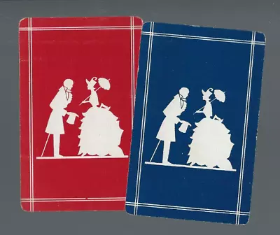 Vintage Swap Playing Card  X2   Couples Silhouette • $2