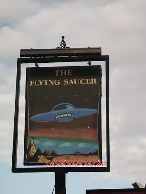 Photo  The Flying Saucer Pub Sign Hempstead  Outside The Pub On Hempstead Road.s • $2.12