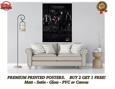 The Vampire Diaries TV Cast Large Poster Art Print Gift A0 A1 A2 A3 A4 Maxi • £31.50