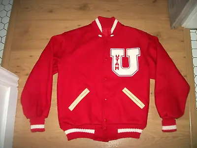 Vintage Utah UTES Varsity Athletics Letterman Wool Jacket Size 34 PRISTINE • $50