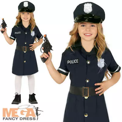 Police Officer Girls Fancy Dress Policewoman Cop Uniform Kids Book Day Costume • £9.99