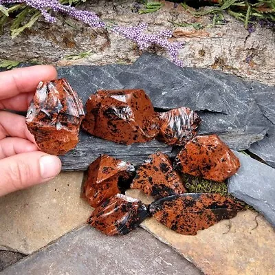 Rough Raw Mahogany Obsidian Tumble Stone Healing Crystal Mineral Chunks Specimen • $7.80