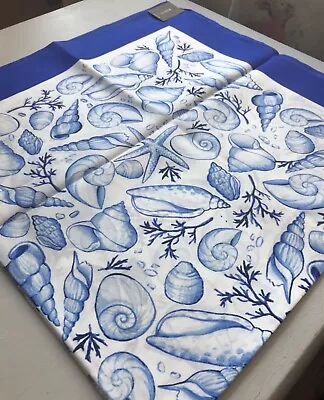 (new) Women’s J.crew Blue Seashells Oversized Silk Bandana - Size: 30”x30” • $59.99